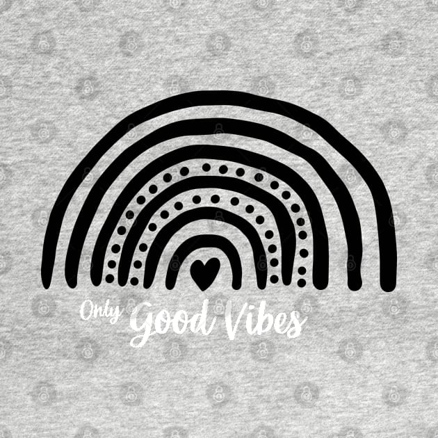 Only good vibes. Rainbow gift boho t-shirt by Lobster Pixels